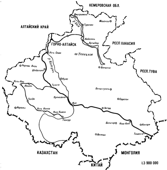 Физическая карта республики алтай